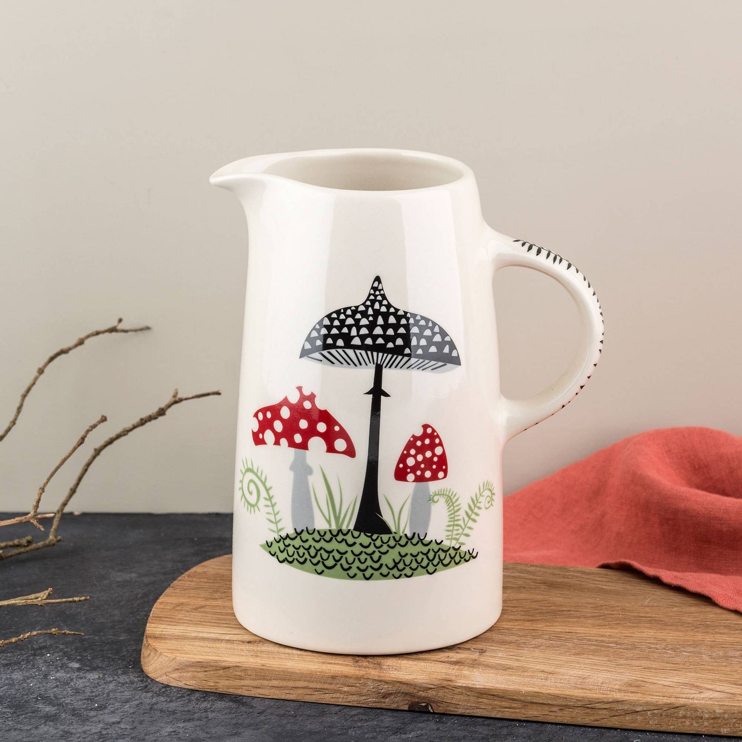 Handmade Ceramic Toadstool Tall Jug
