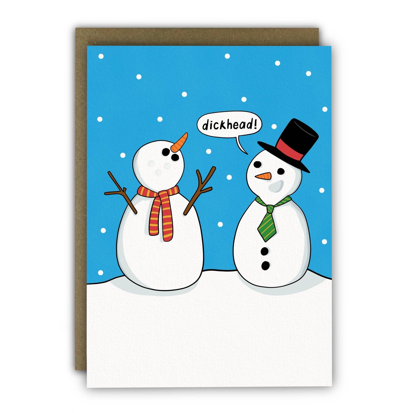 Funny Christmas Card - Rude Snowman Carrot Dickhead