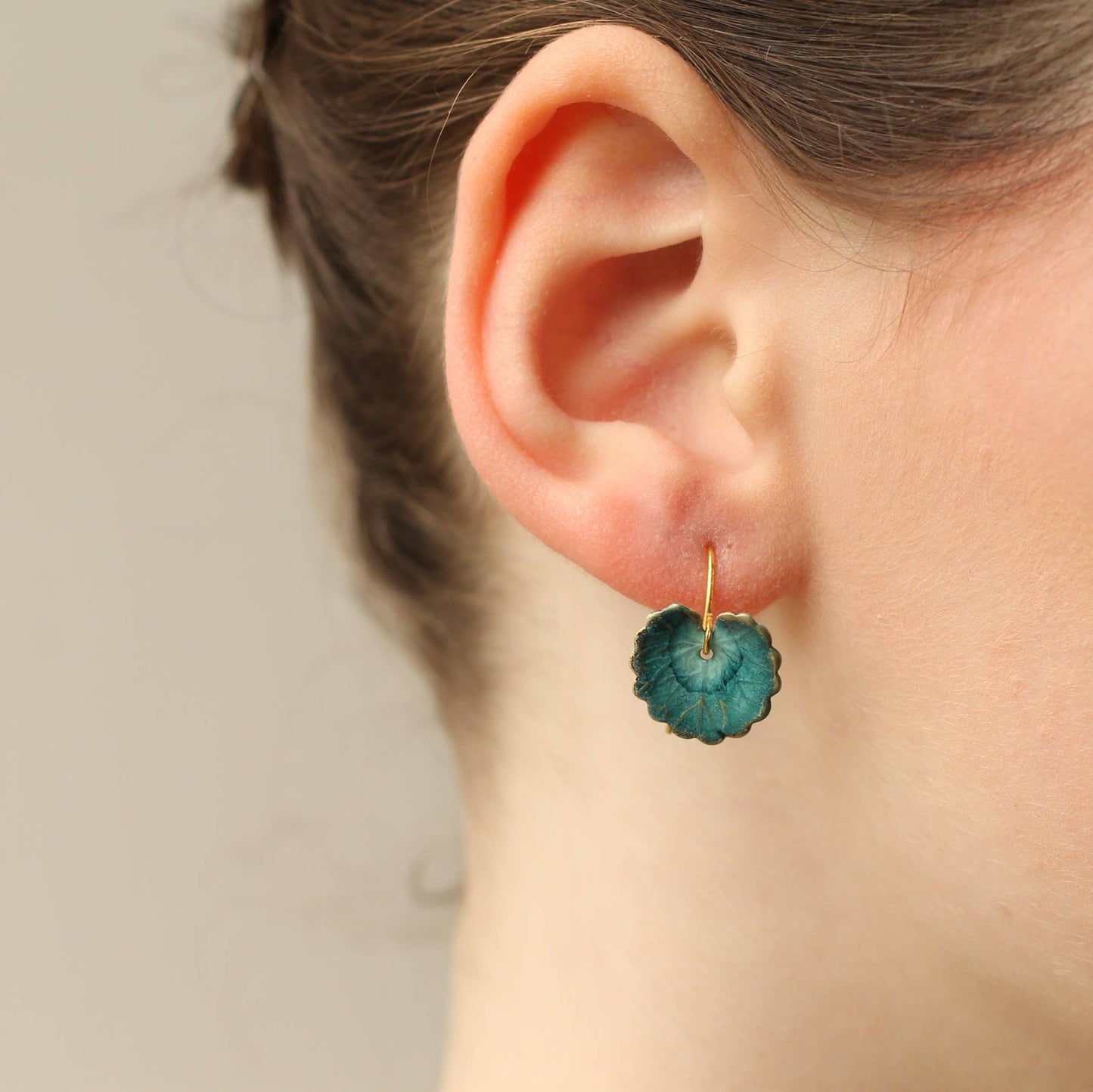 Navy Blue Leaf Earrings