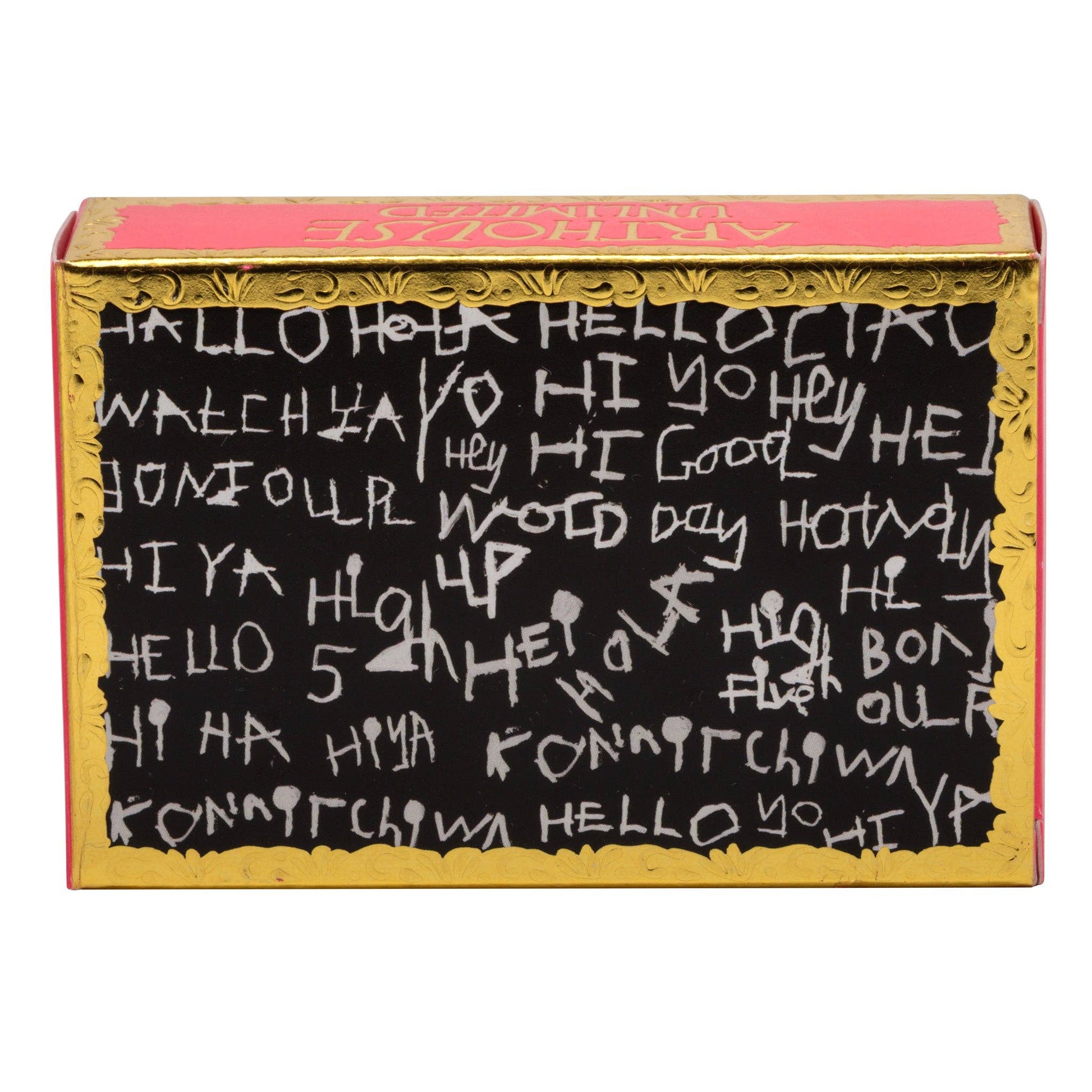 Decorative box with text on a black background