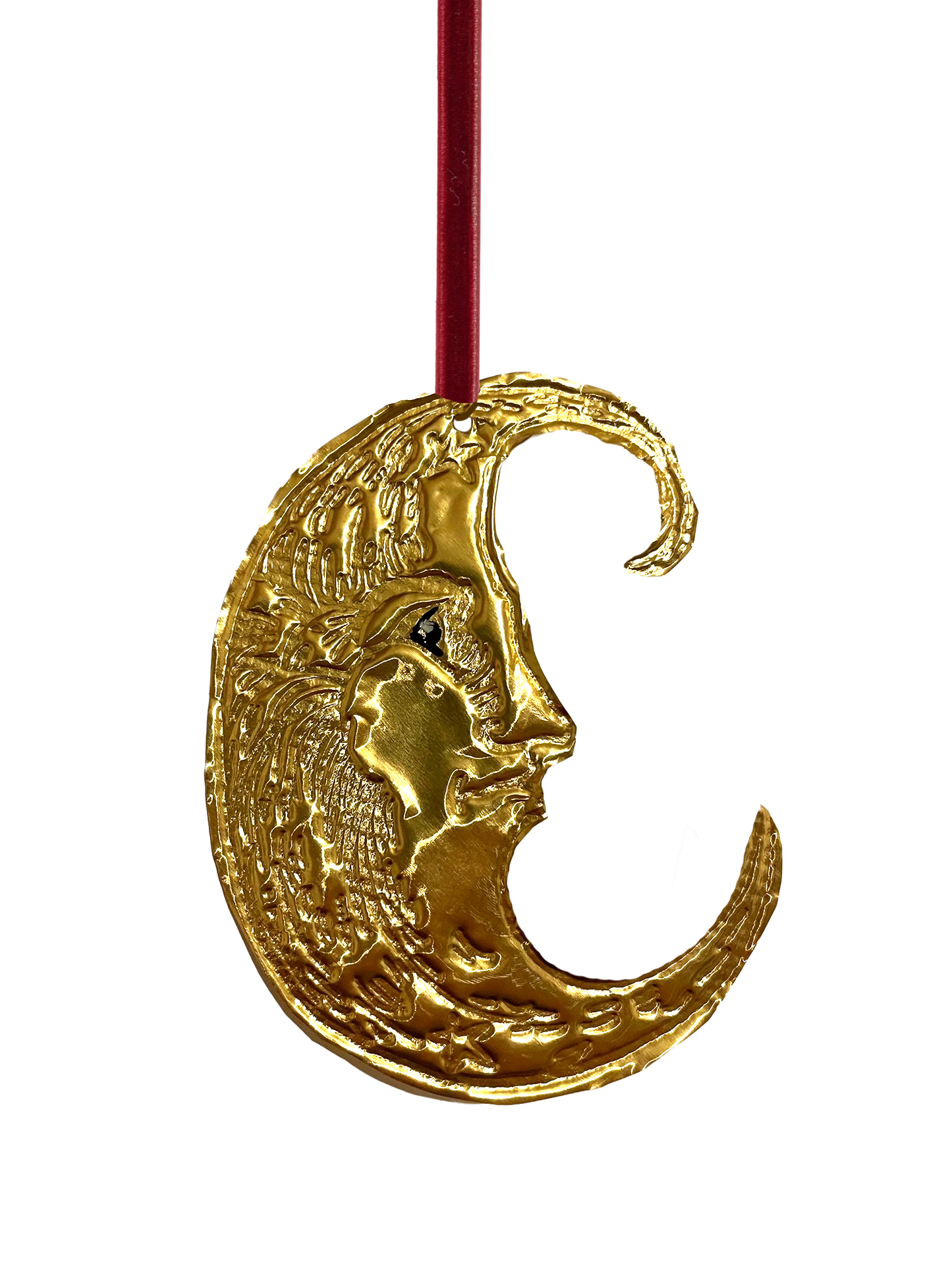 Christmas Decoration handmade embossed moon.