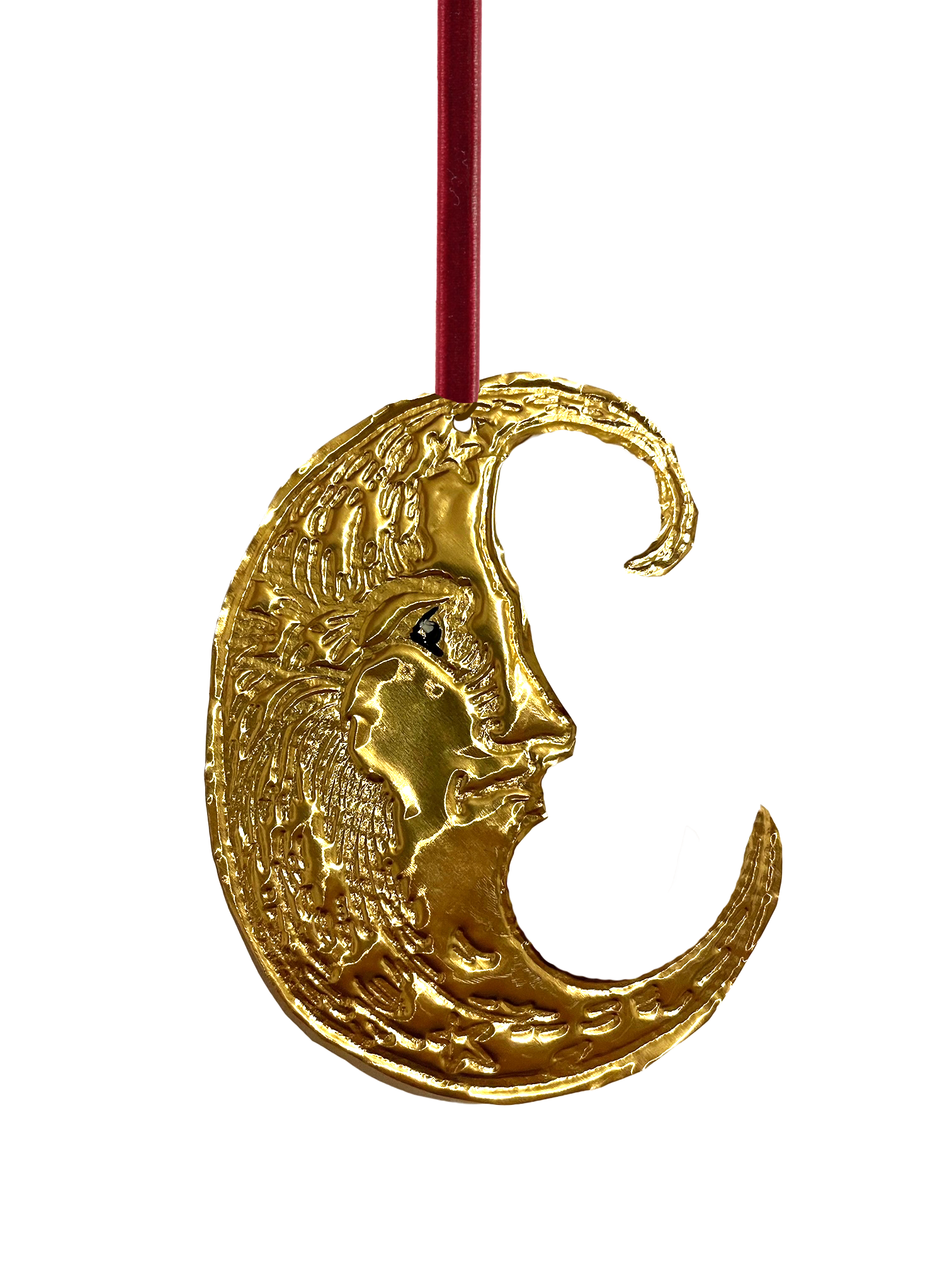 Christmas Decoration handmade embossed moon.