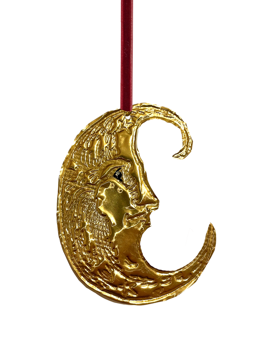 Christmas Decoration handmade embossed moon.