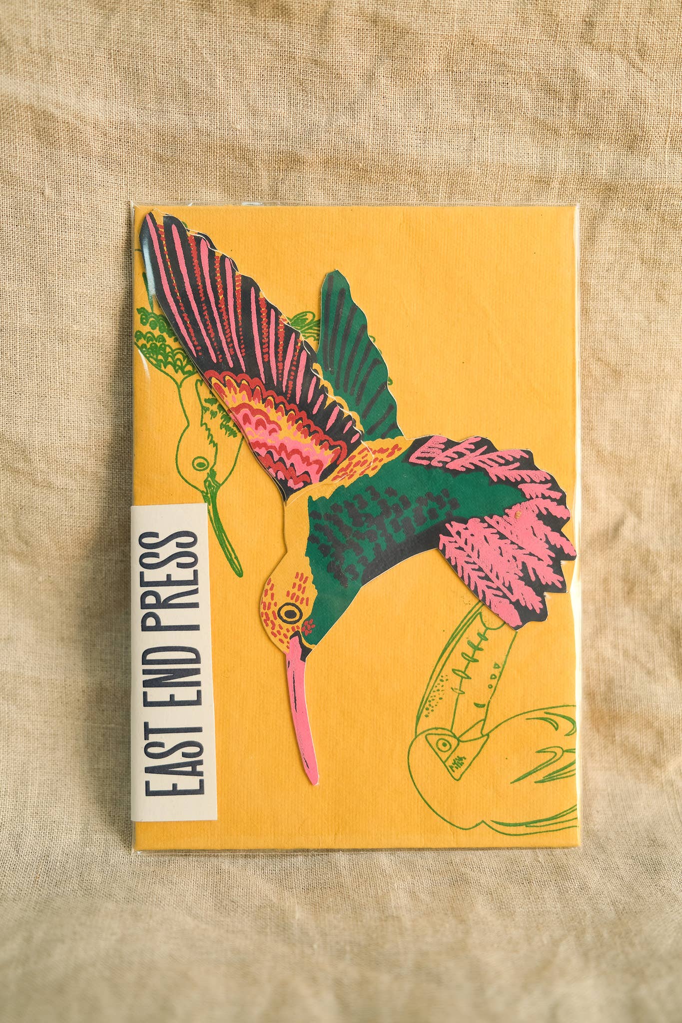 Hand printed Hummingbird card
