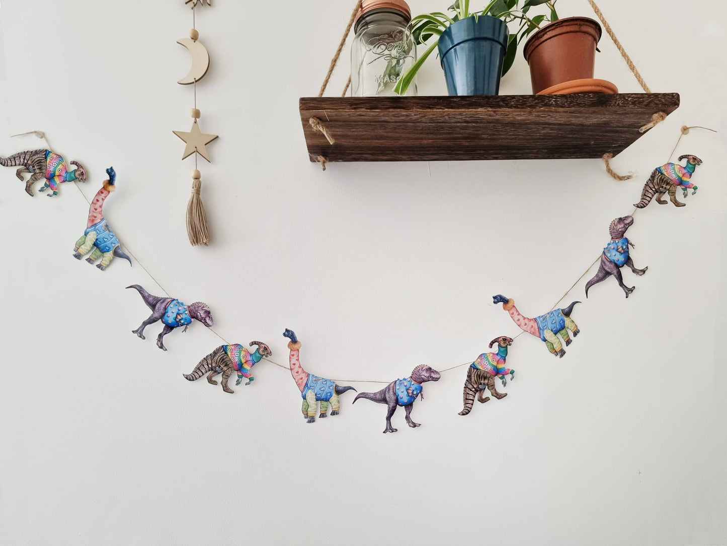 Dinosaurs wearing Jumpers Garland - Nursery Decor