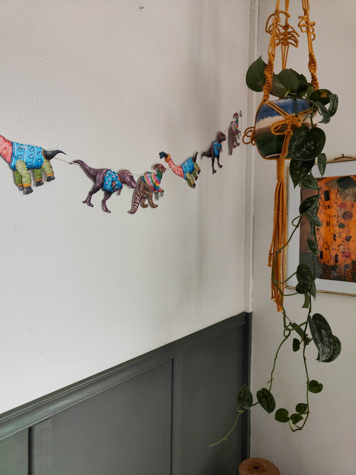 Dinosaurs wearing Jumpers Garland - Nursery Decor