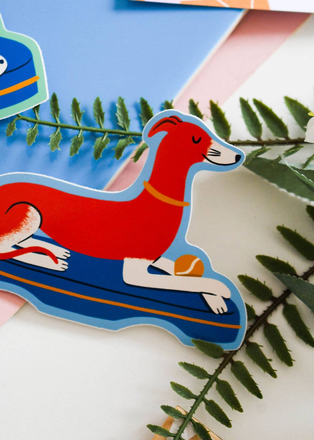 Posh Pups Greyhound Dog - Colourful Vinyl Sticker