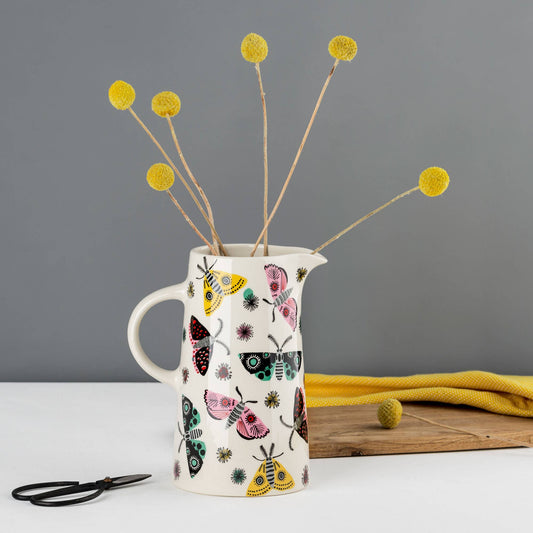 Handmade Ceramic Moth Tall Jug