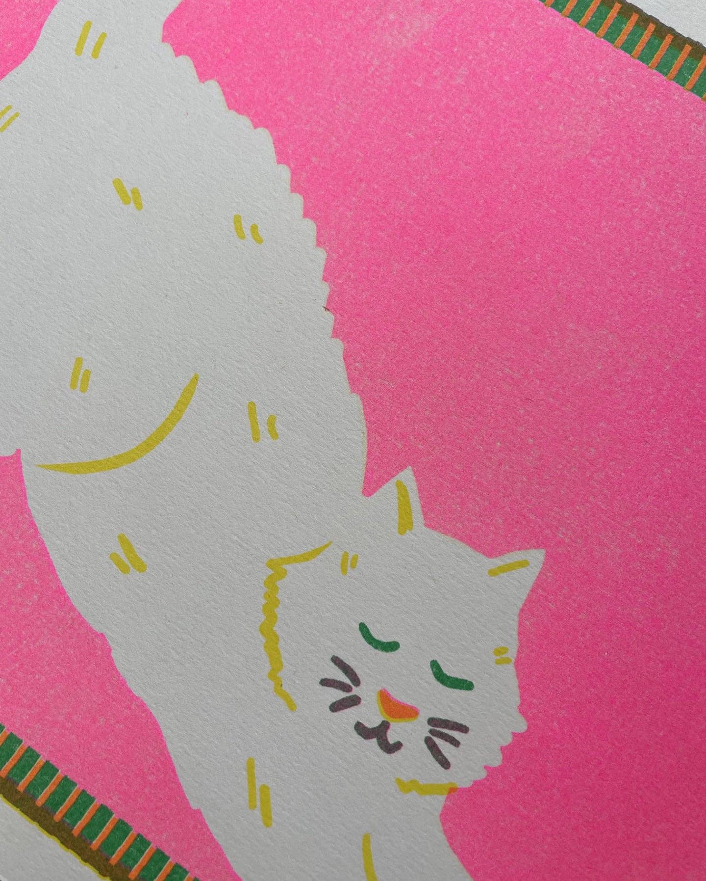 White Cat Riso Print A4