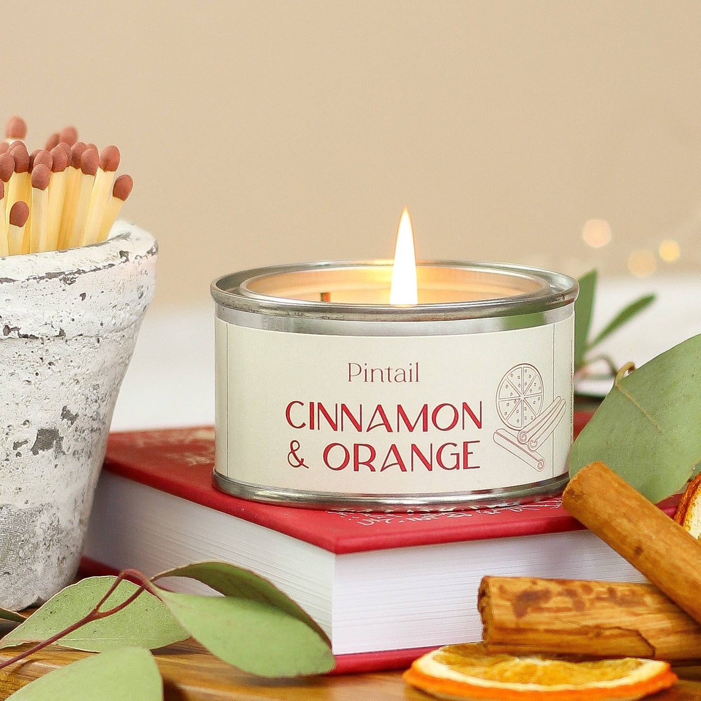 Cinnamon & Orange Paint Pot Candle I Christmas Candle