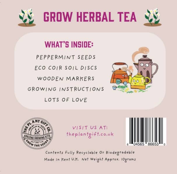 Herbal Tea. Eco Mini Grow-Kit Peppermint