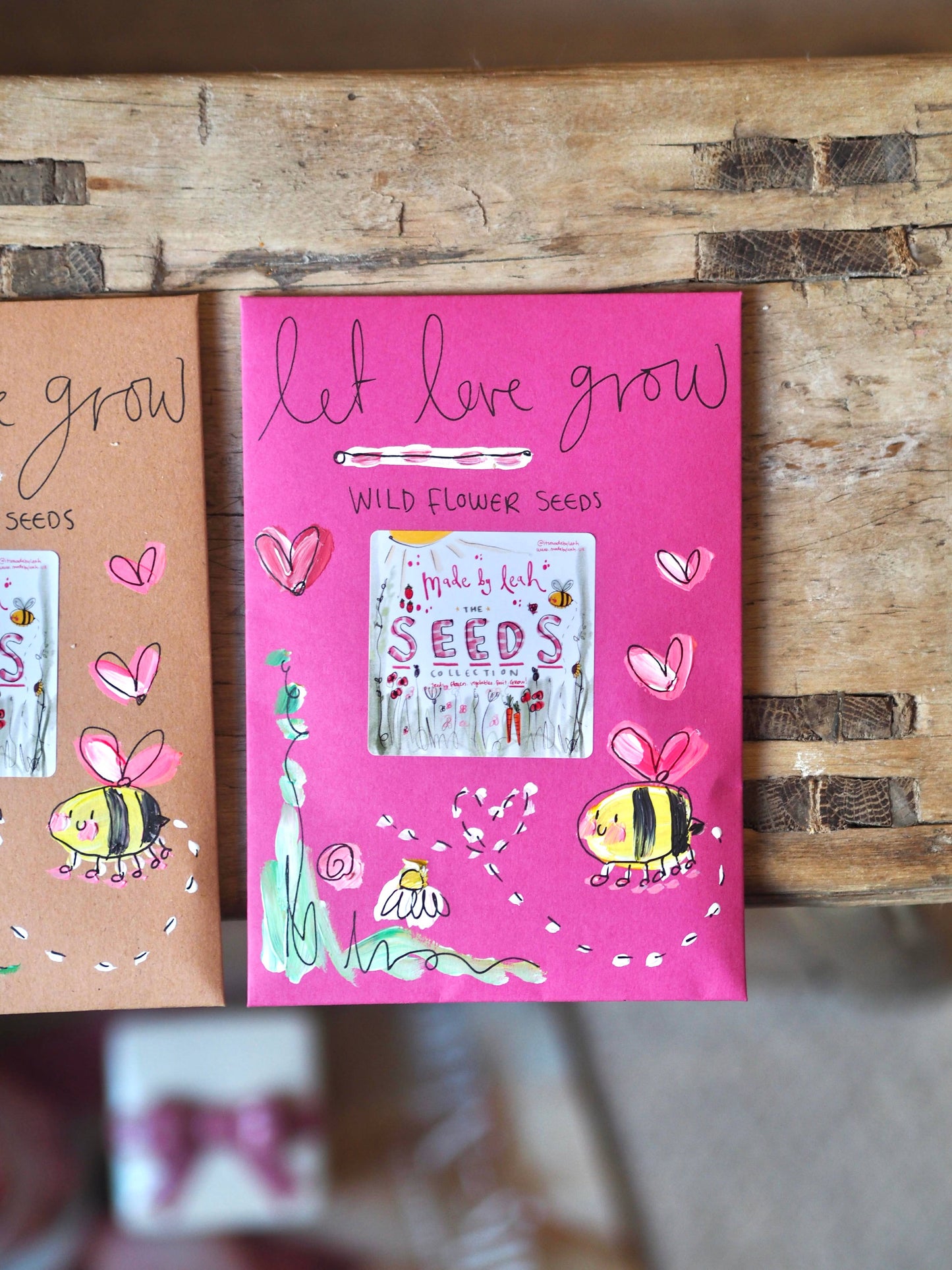 Hand Painted ‘Let Love Grow’ Wild Flower Seed Packet