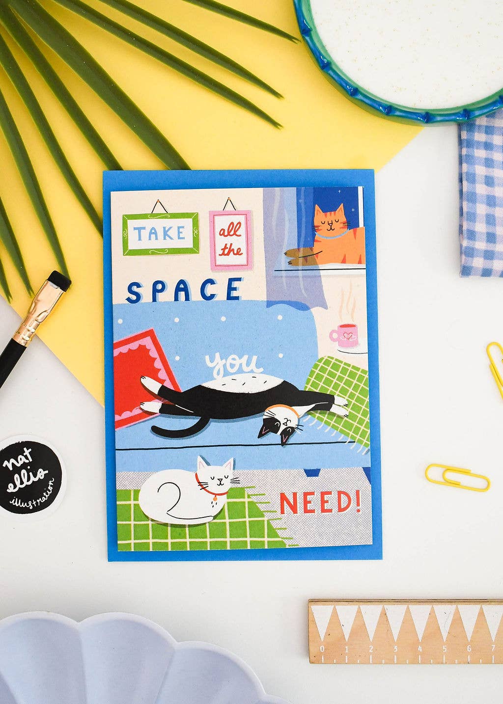 Take All The Space You Need -  Cute Cat Greeting Card 