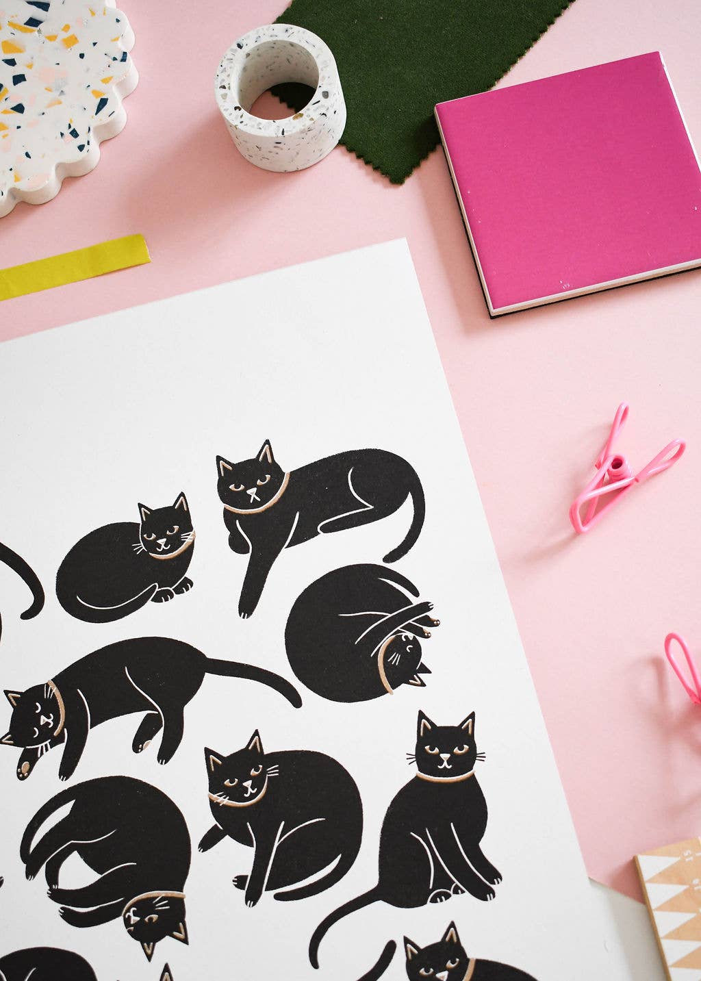Cats, Cats, Cats- Limited Edition 2 Colour A3  Riso Print