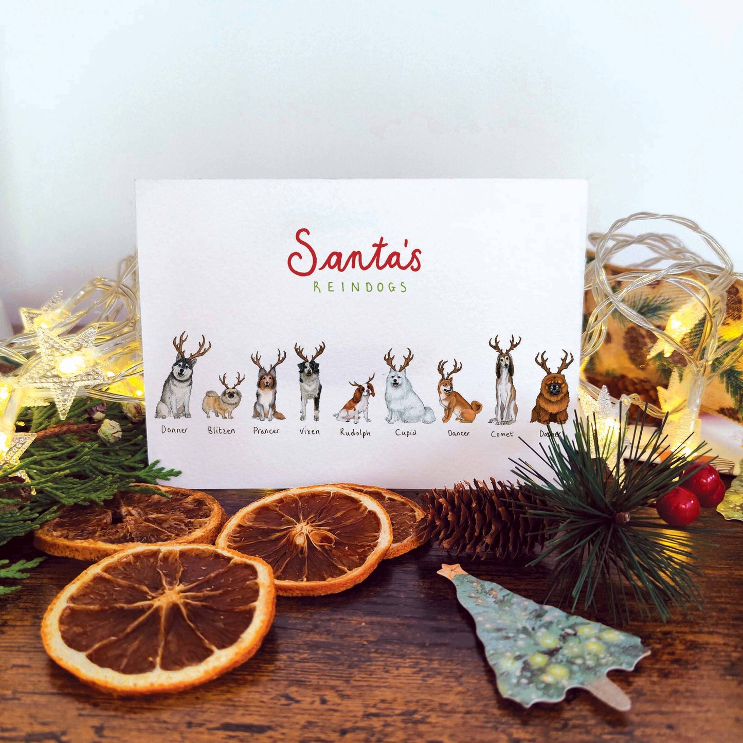 Santa's Reindogs Christmas Card | Dog Xmas Card