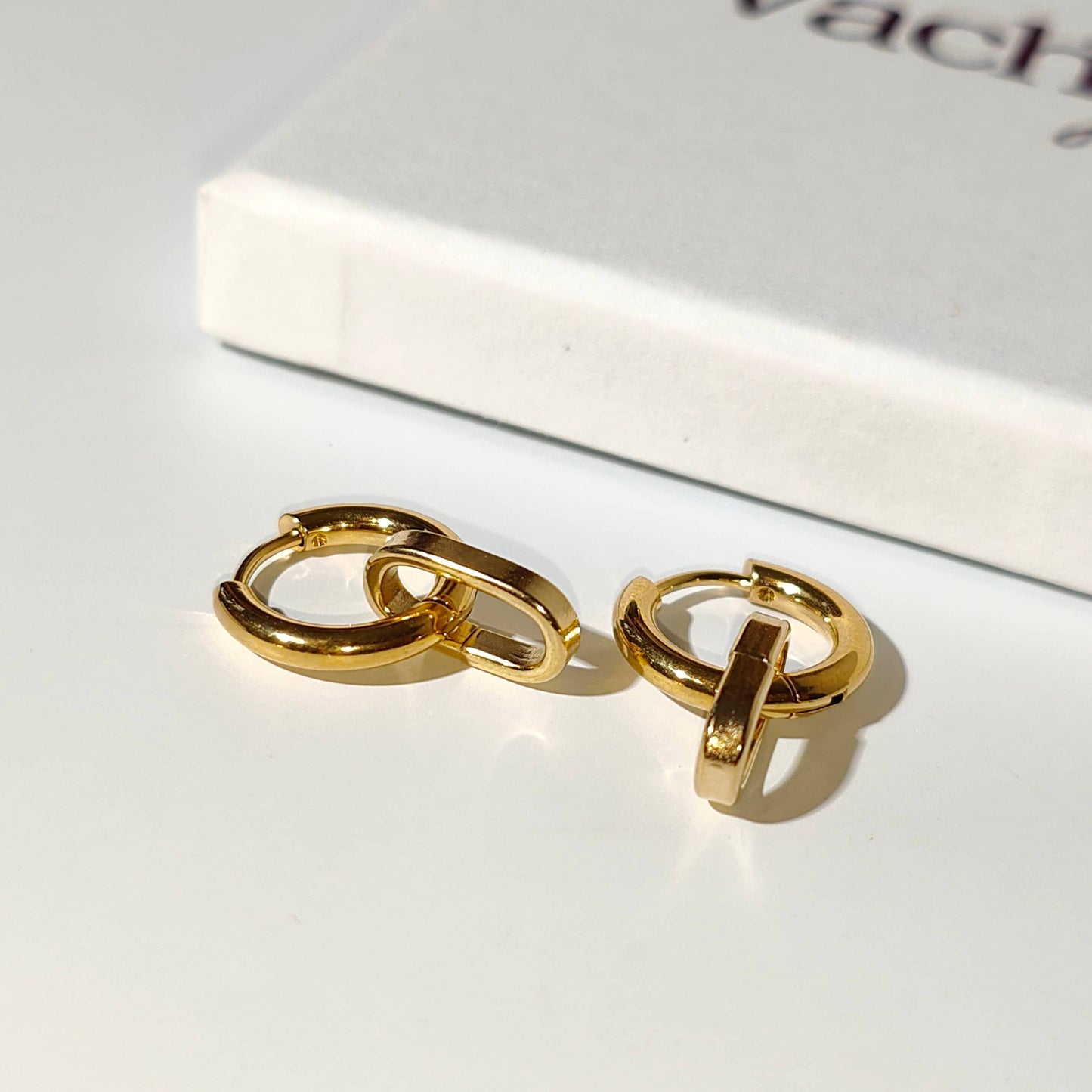 Convertible Link Gold Hoop Earrings