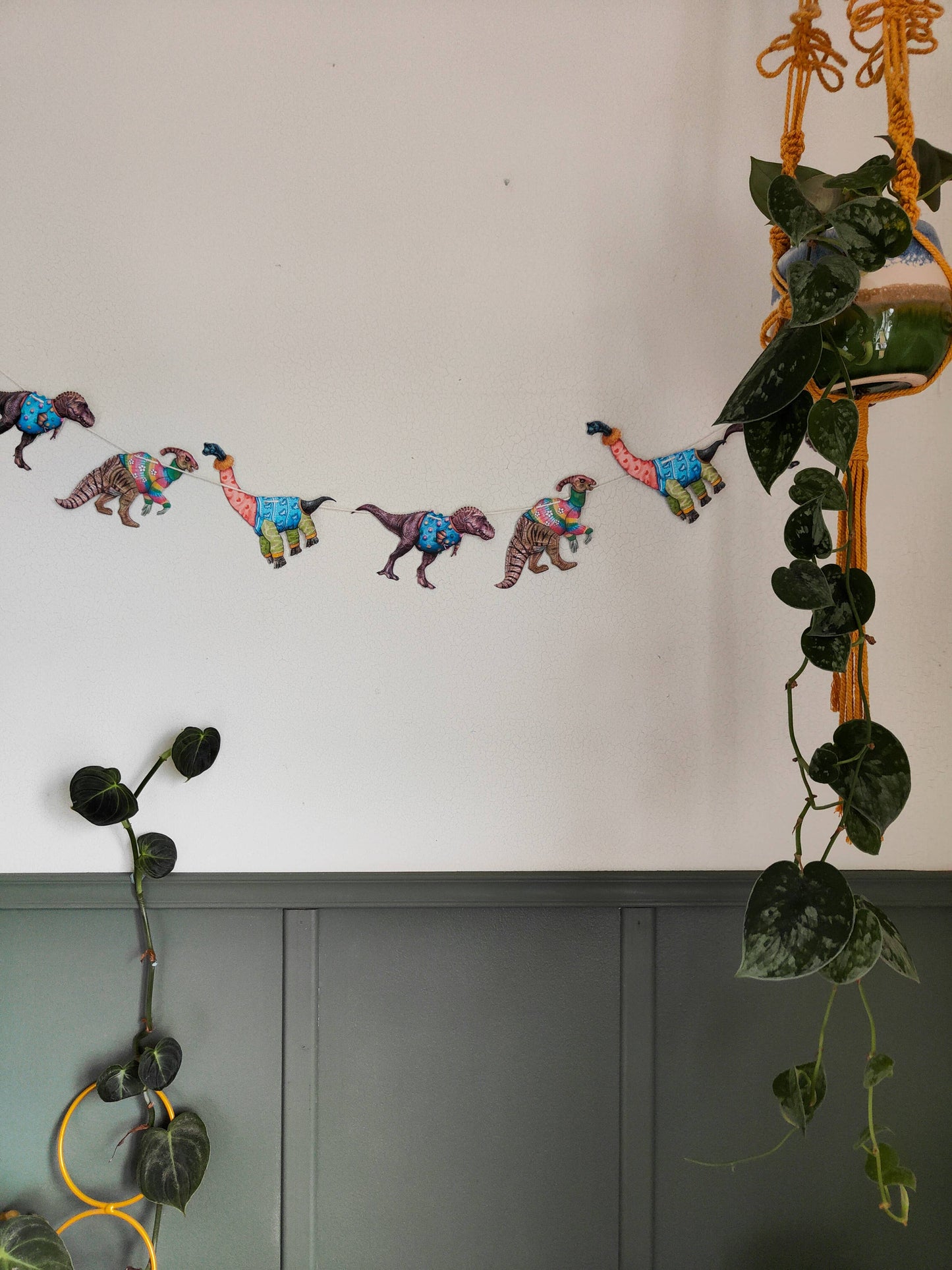 Dinosaurs wearing Jumpers Garland - Nursery Decor