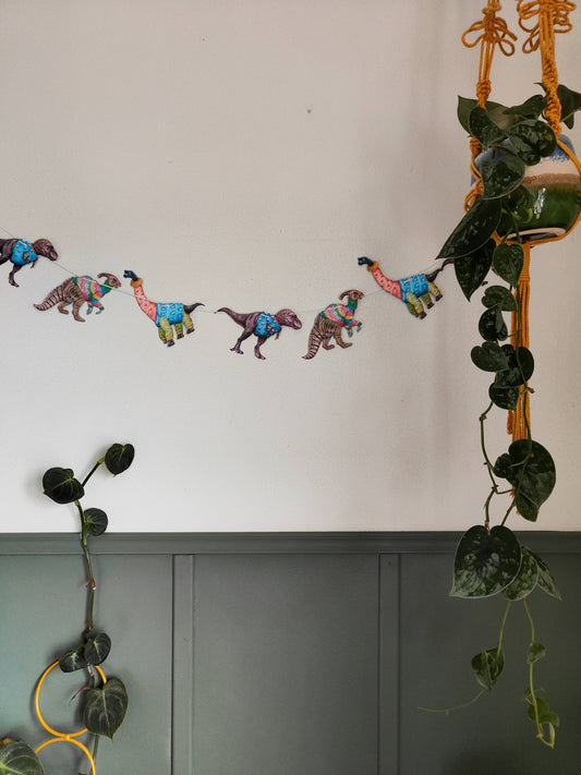 Dinosaurs wearing Jumpers Garland - Nursery Decor