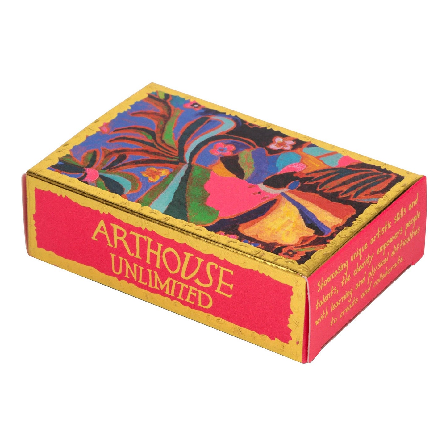 Colorful box with 'Arthouse Unlimited' branding on a white background