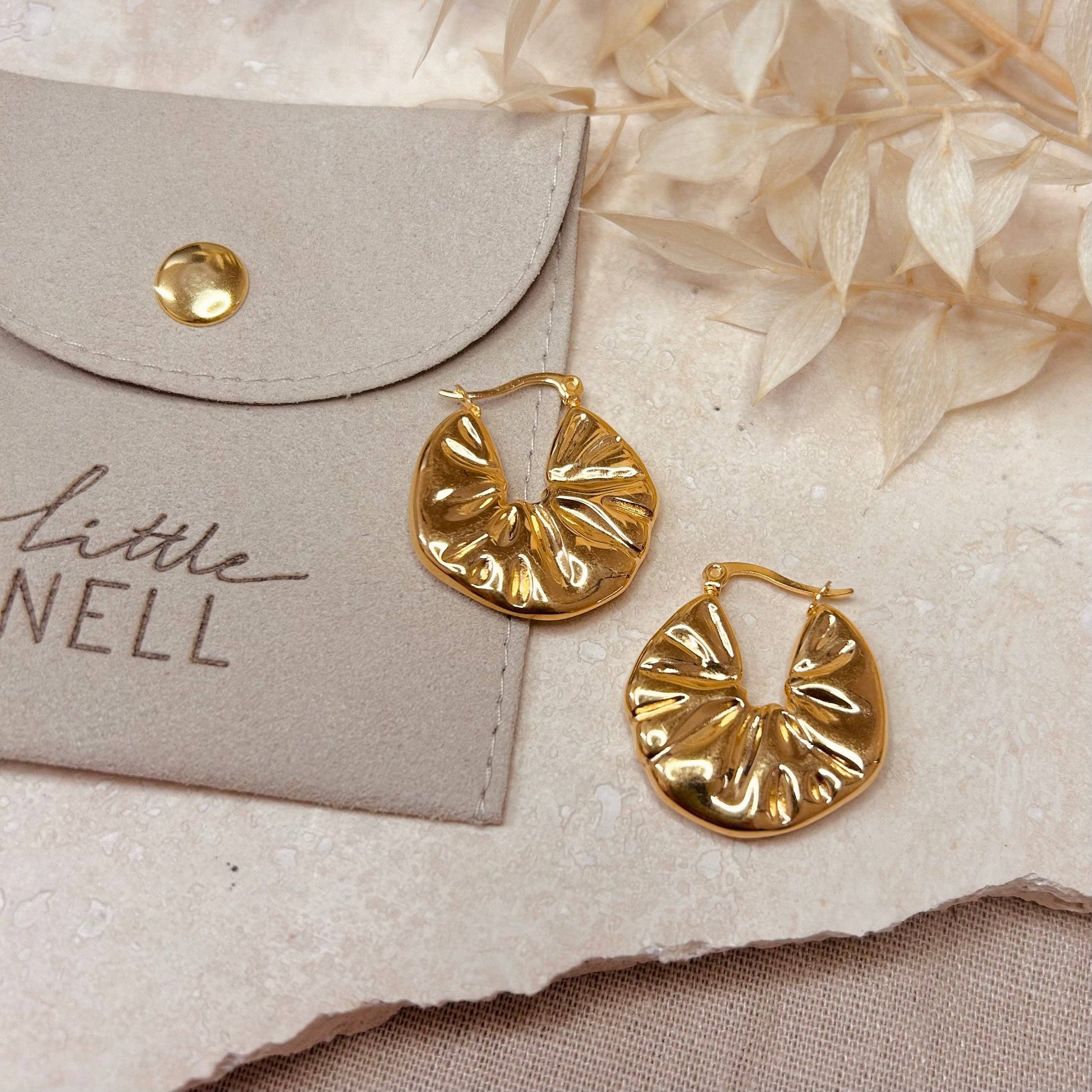 Gold plated puffer earrings