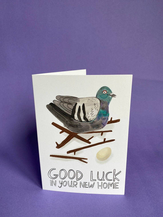 Good luck in your New Home / Pigeon / Greeting Card