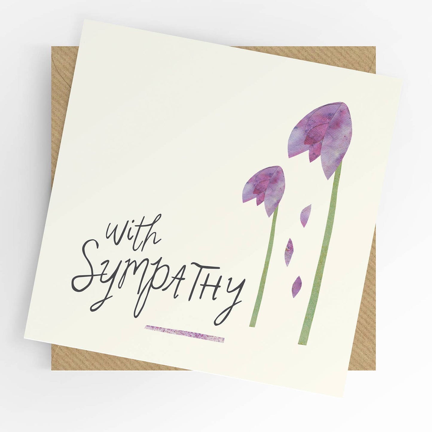 Sympathy Card, with sympathy flowers