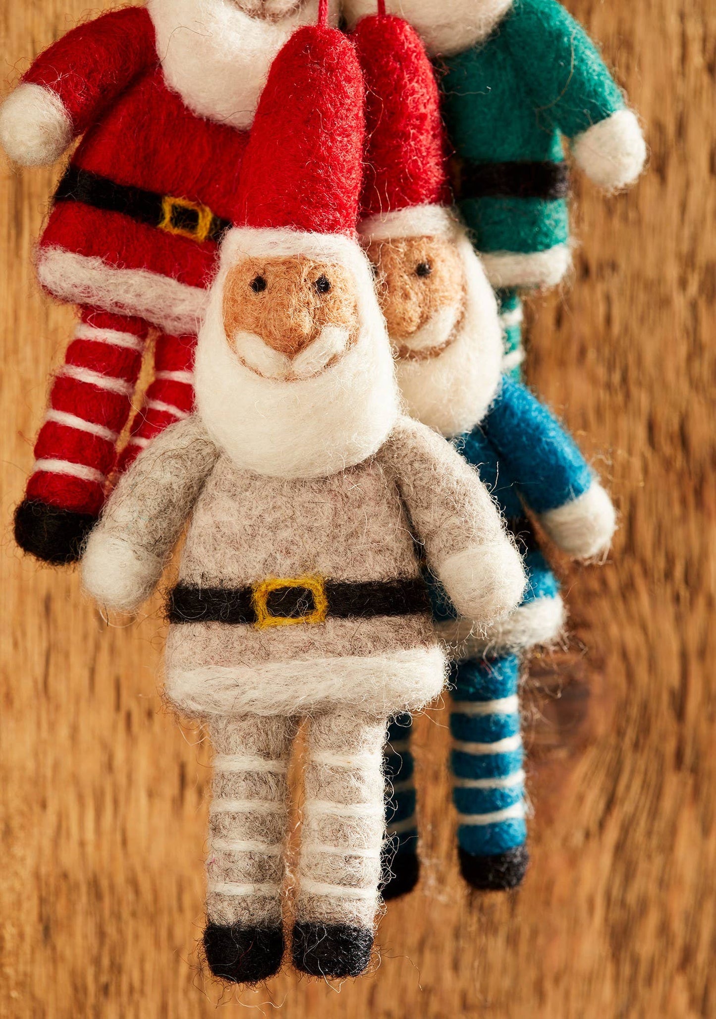 Hanging Felt Santa With Stripey Legs