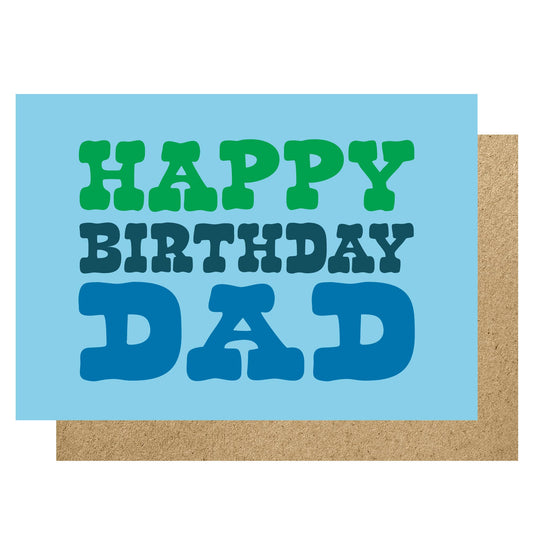 Happy Birthday Dad against a blue background.
