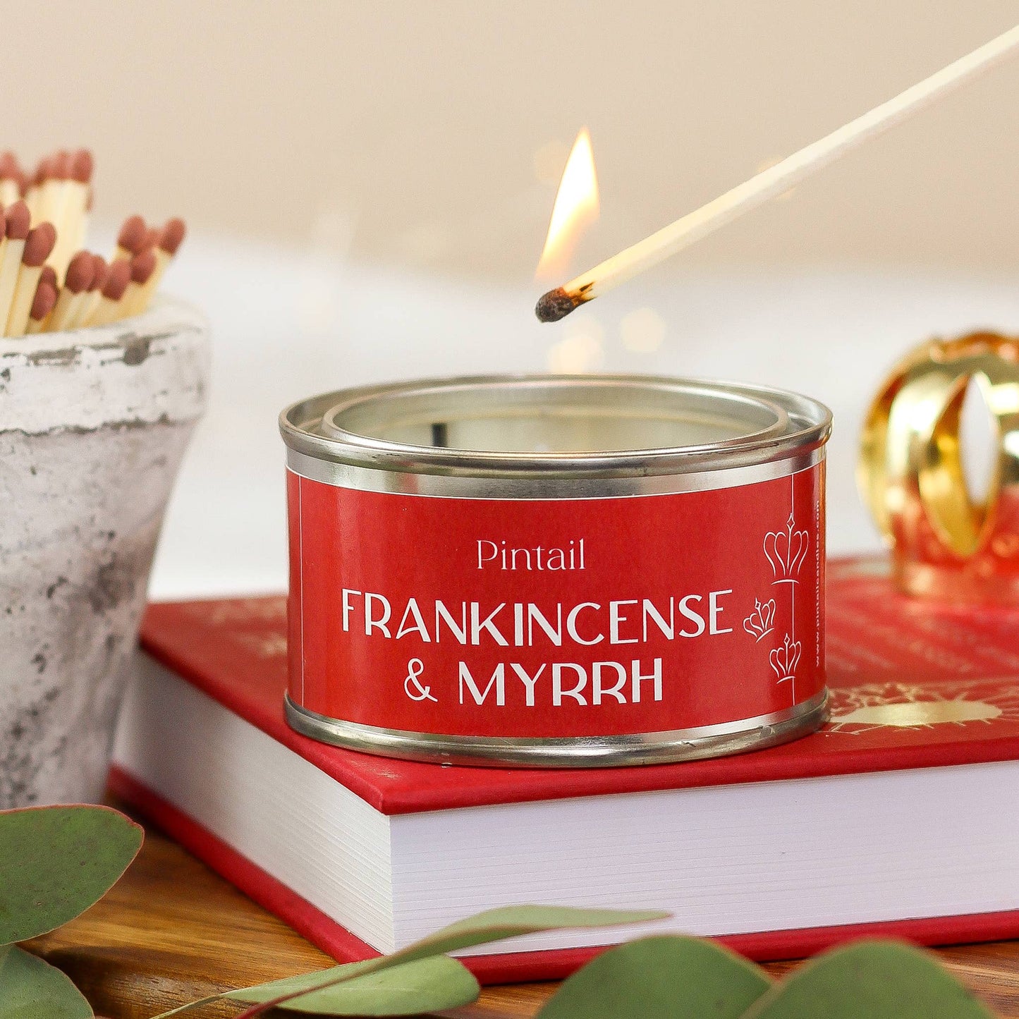 Frankincense & Myrrh Paint Pot Candle I Christmas Candle