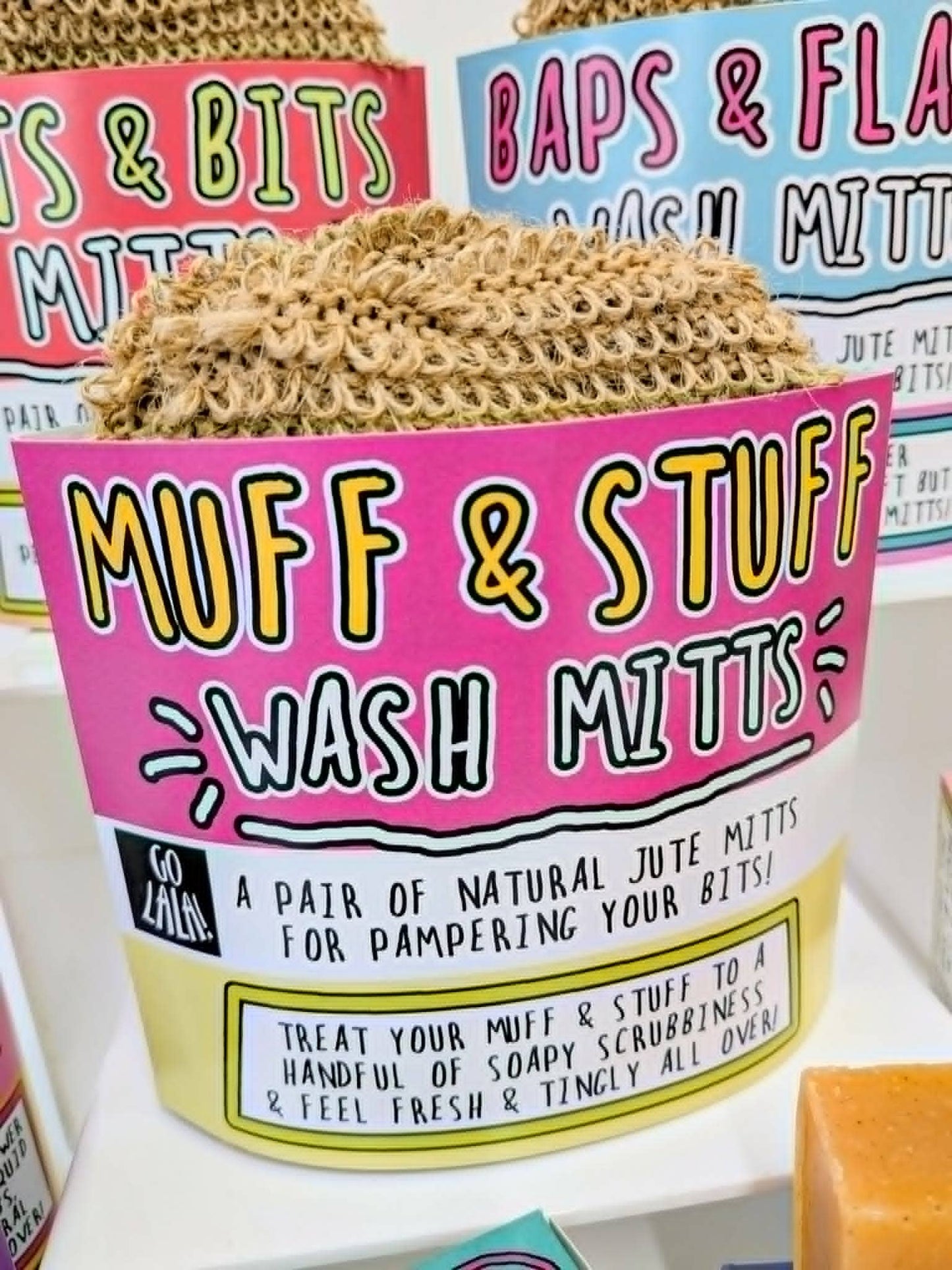 Muff & Stuff Mitts - Natural Jute Bath Mitts