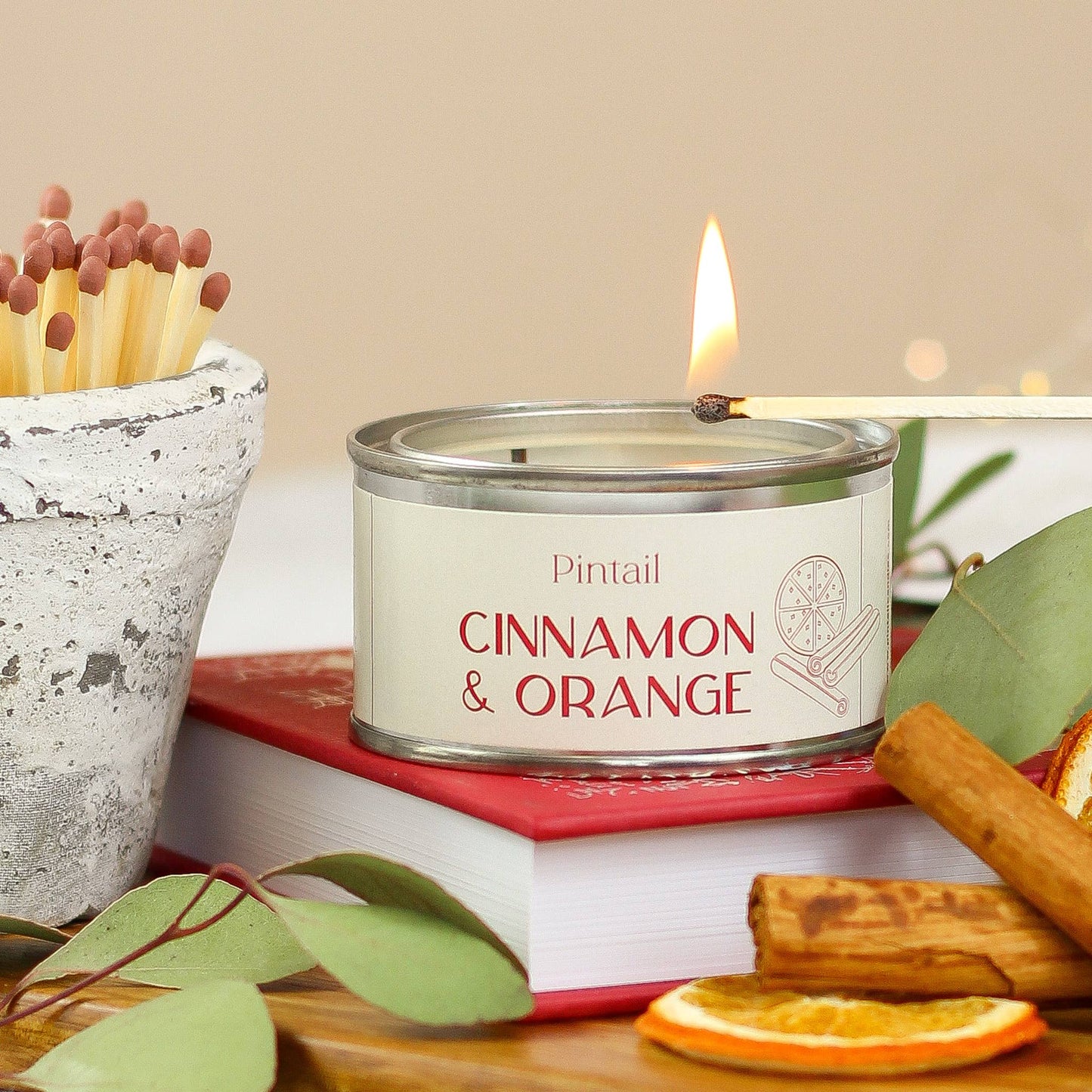 Cinnamon & Orange Paint Pot Candle I Christmas Candle