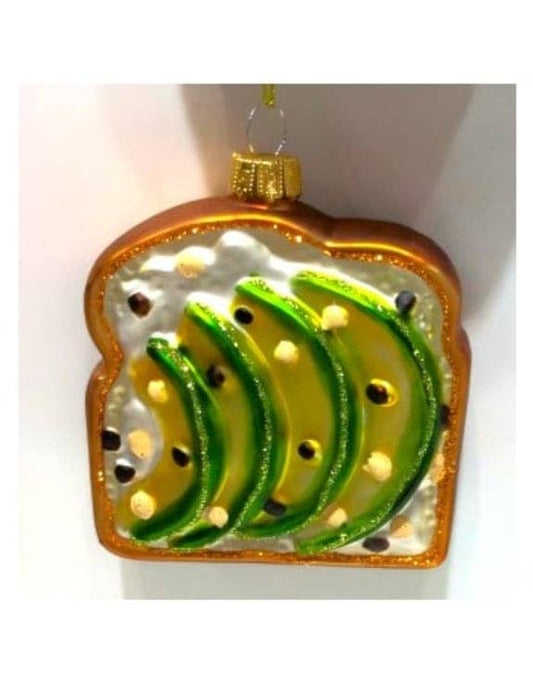 Avocado on Toast Decorative Glass Hanging Ornament