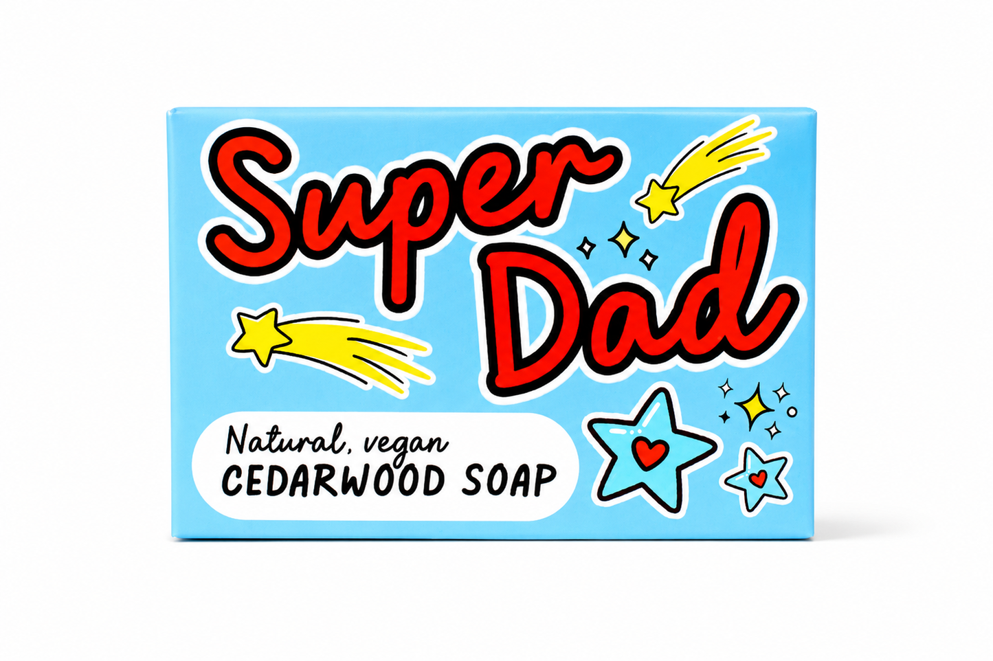 Super Dad soap against a white background.