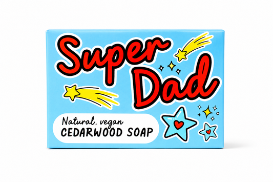 Super Dad soap against a white background.
