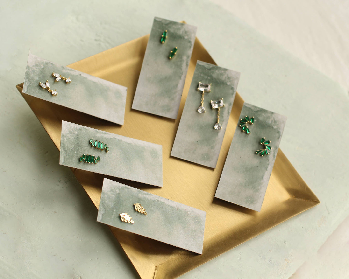 Navy Blue Leaf Earrings