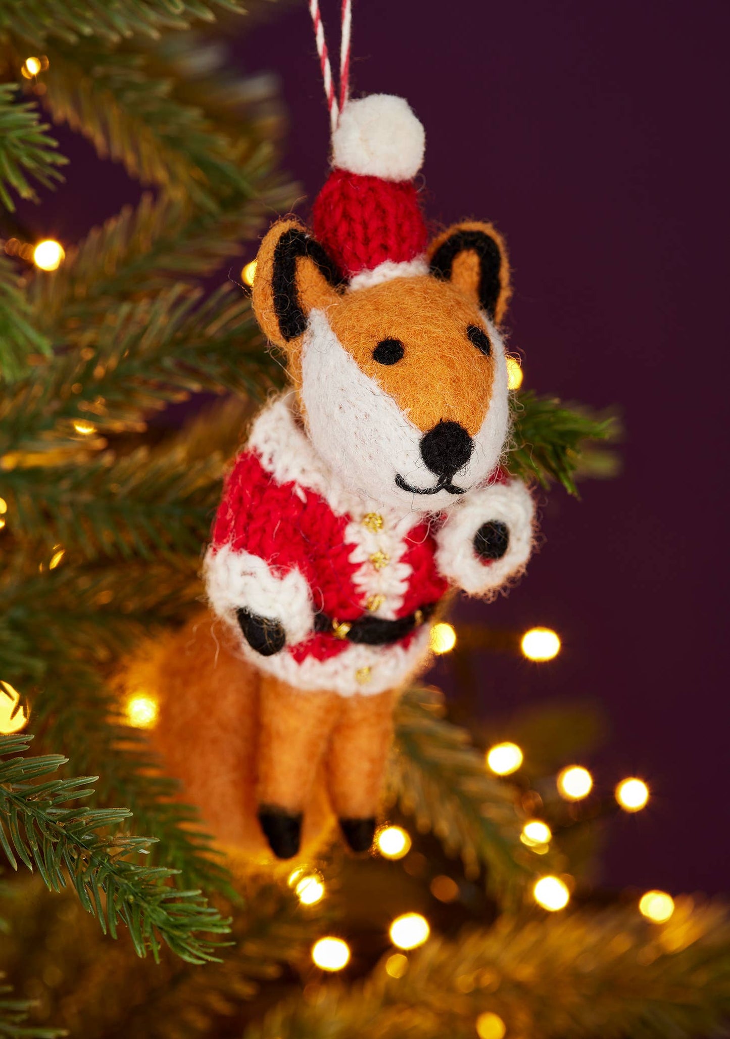Felt Santa Fox Decoration