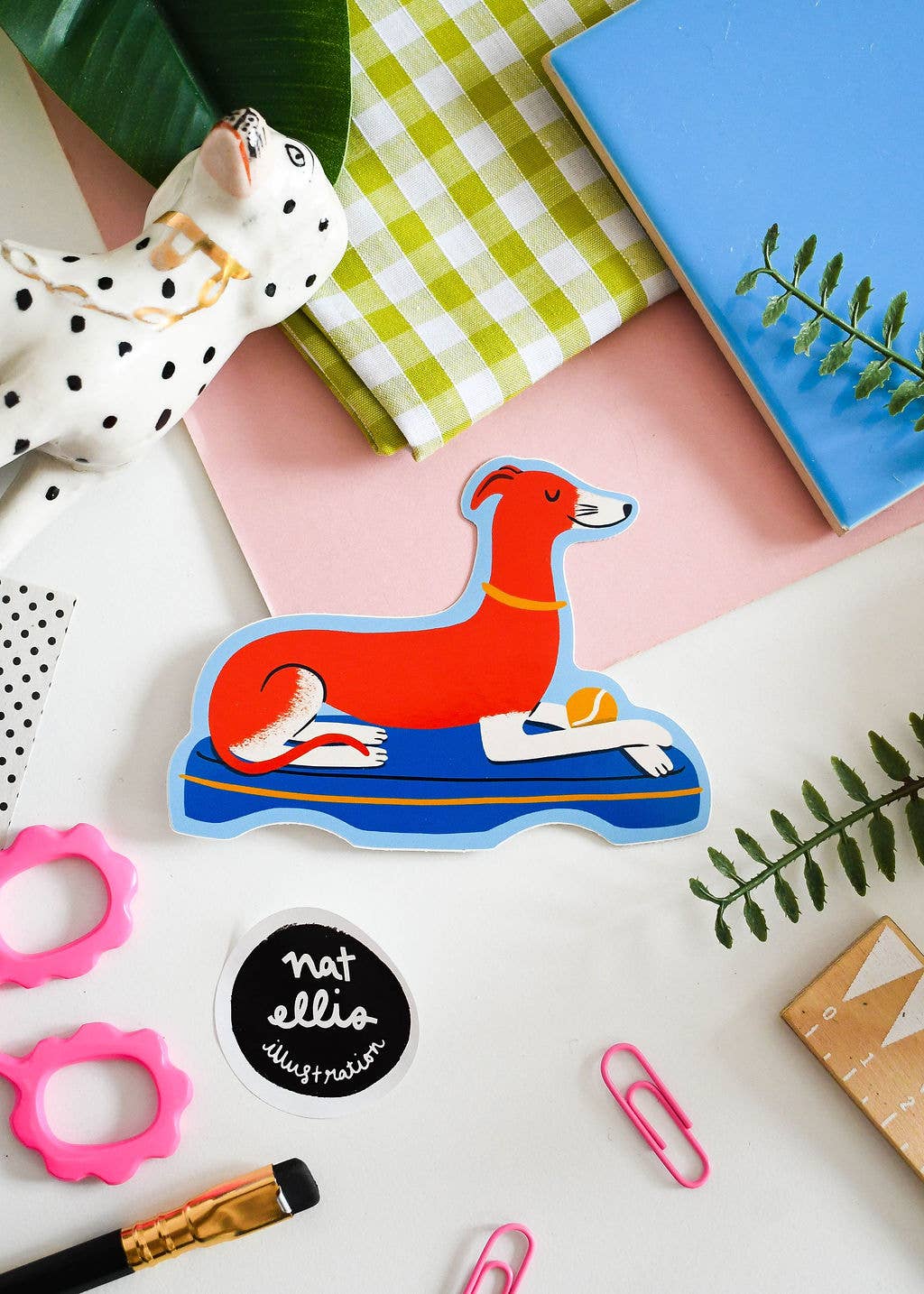 Posh Pups Greyhound Dog - Colourful Vinyl Sticker