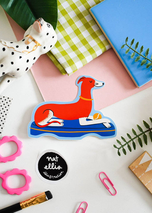 Posh Pups Greyhound Dog - Colourful Vinyl Sticker