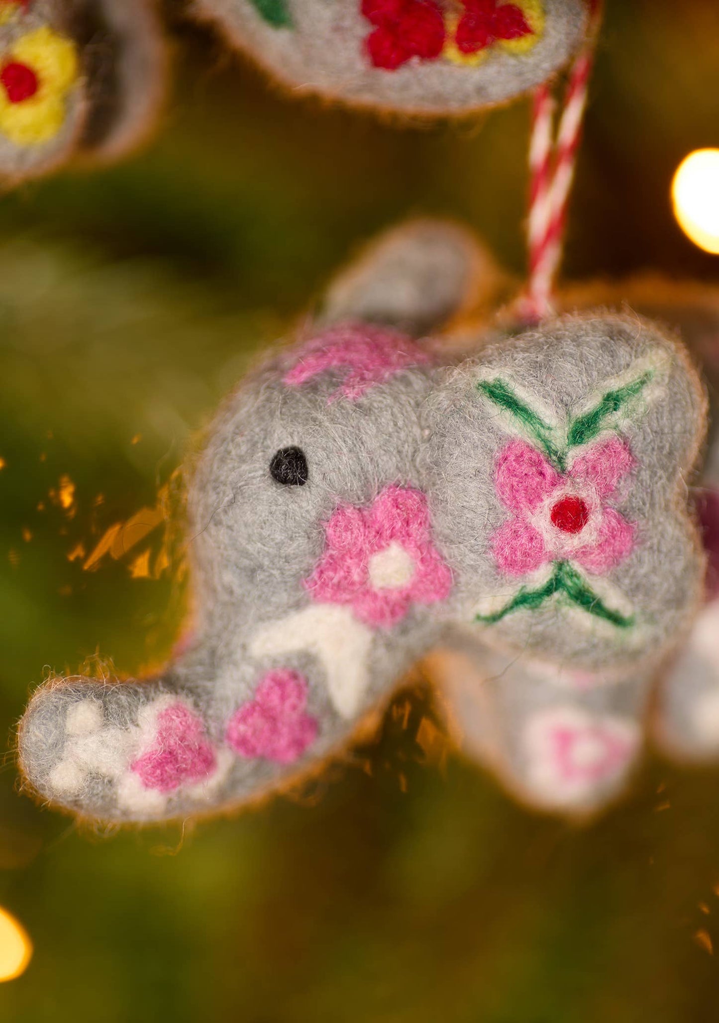 Embroidered Felt Elephant Decoration