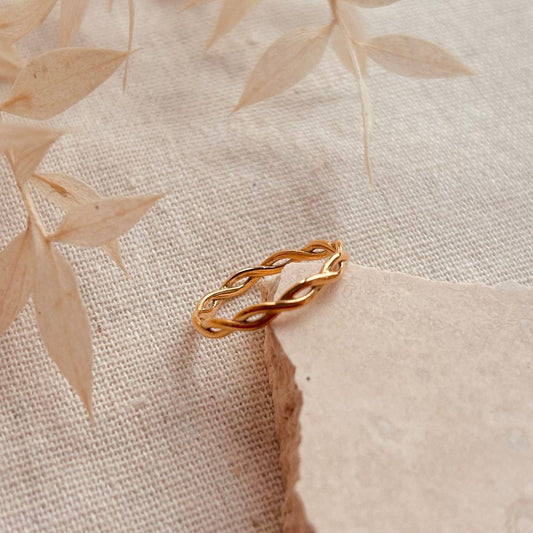 gold plated twisted band ring