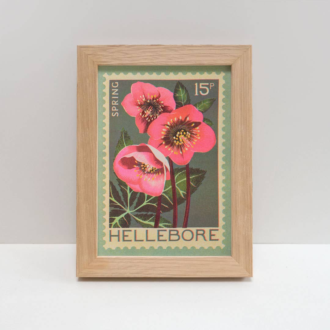 Vibrant print of hellebore stamp