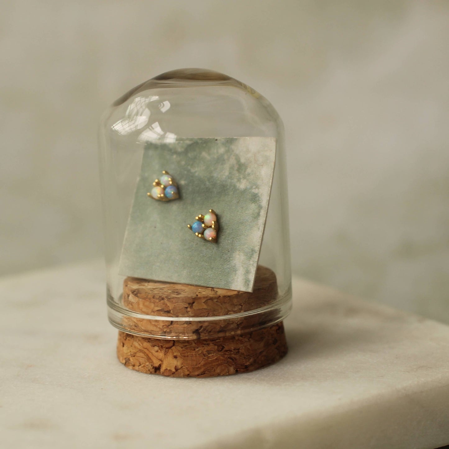 Turquoise Trio Opal Stud Earrings