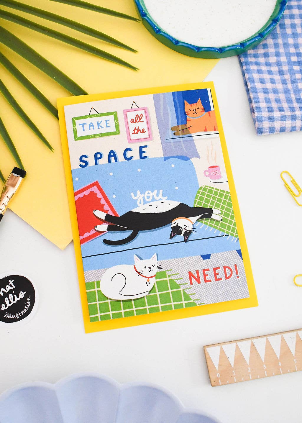 Take All The Space You Need -  Cute Cat Greeting Card 