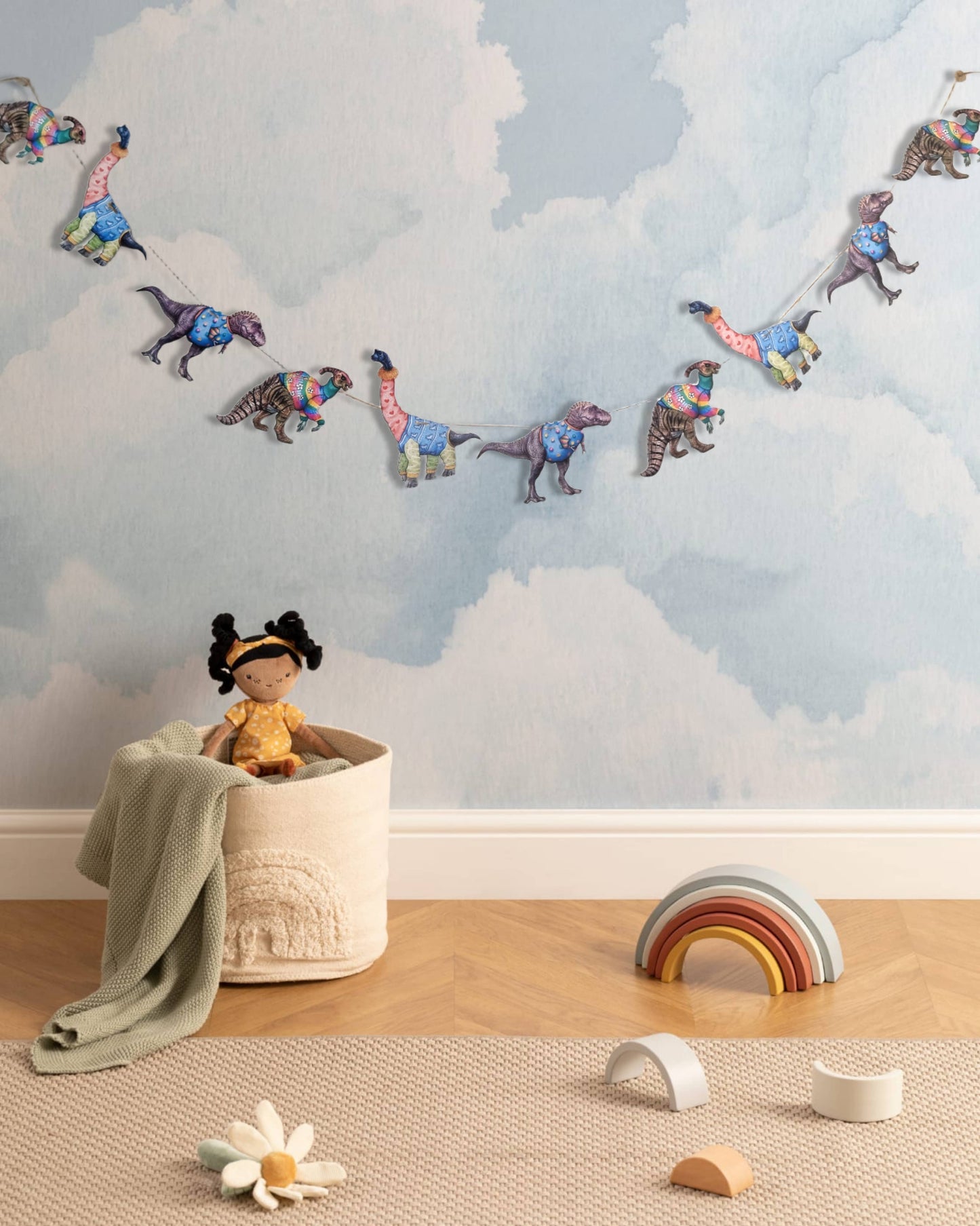 Dinosaurs wearing Jumpers Garland - Nursery Decor