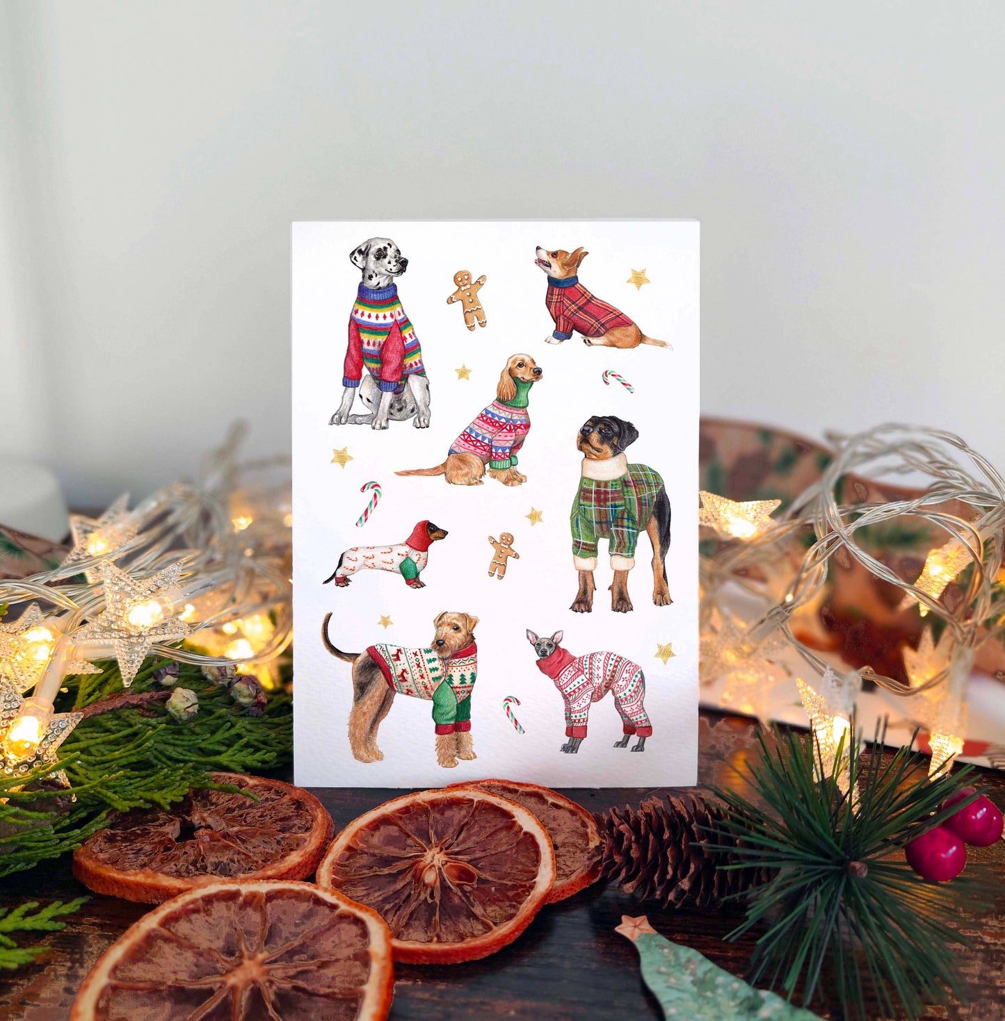 Dogs Wearing Christmas Jumpers Card |  Festive Dog Xmas Card