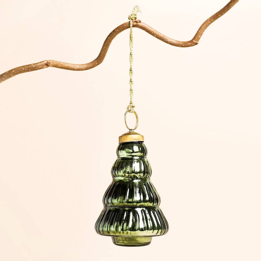 Green Glass Christmas Tree Bauble