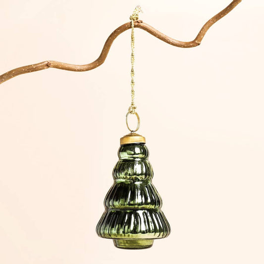 Green Glass Christmas Tree Bauble