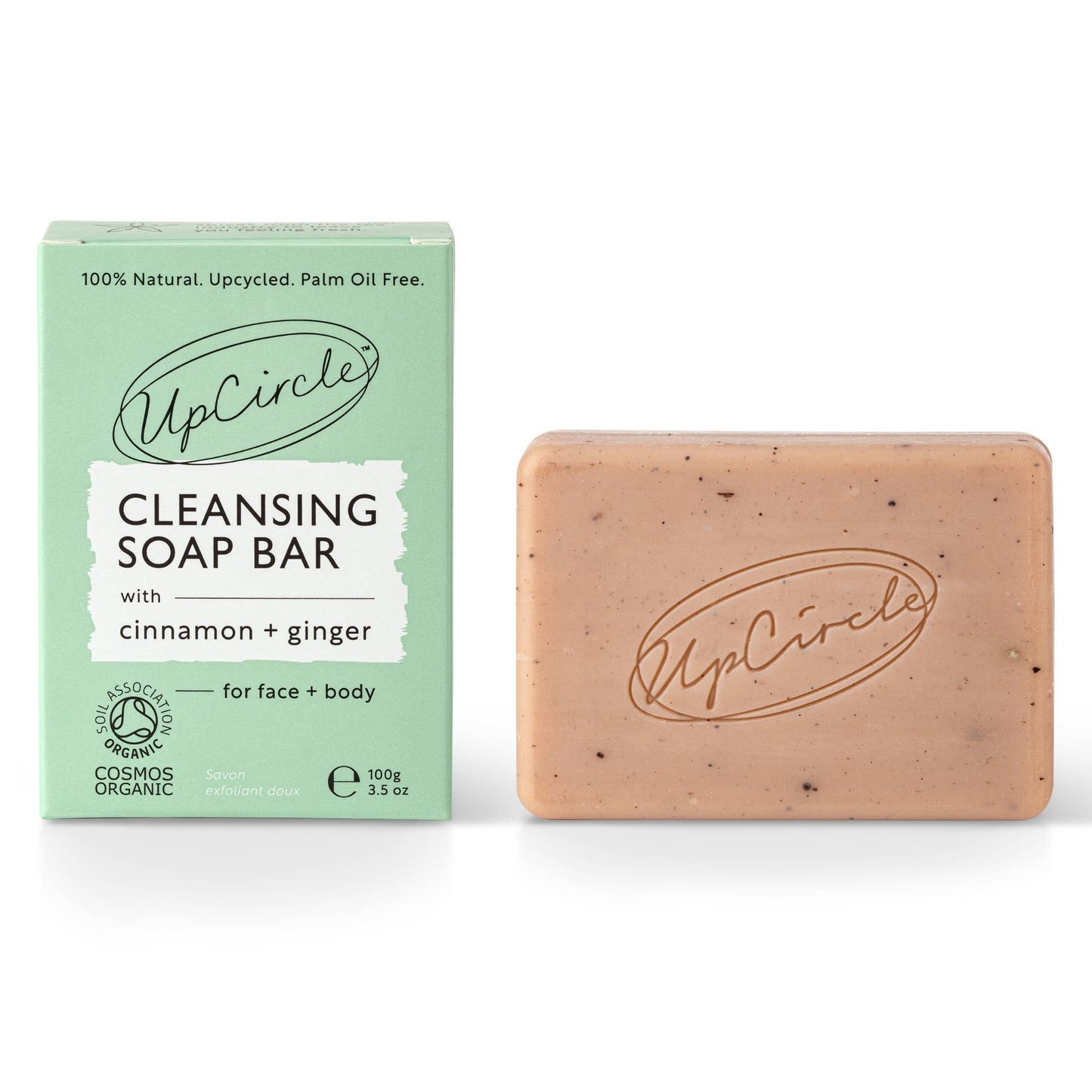 Cleansing soap bar with cinnamon & ginger for face & body