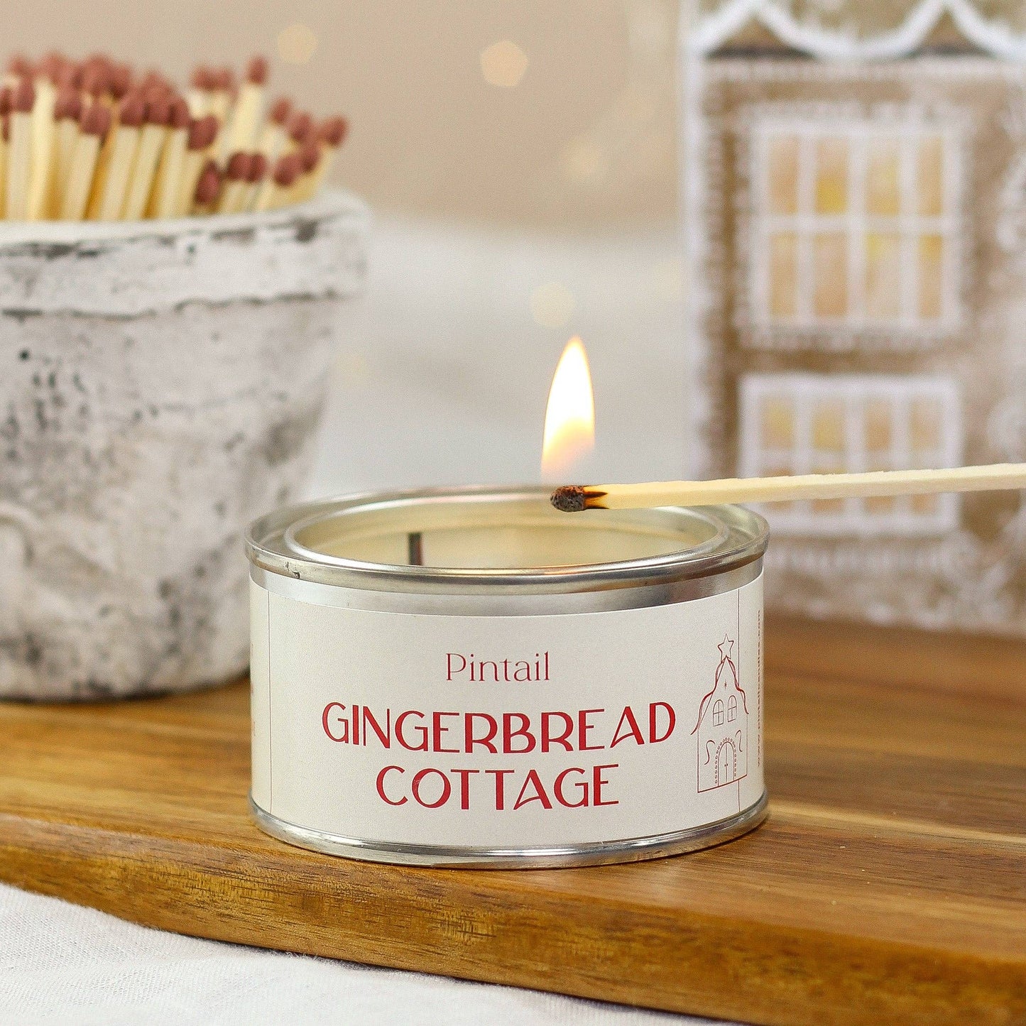 Gingerbread Cottage Paint Pot Candle