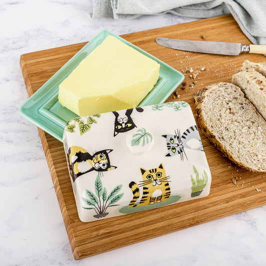 Handmade Ceramic Cat Butter Dish